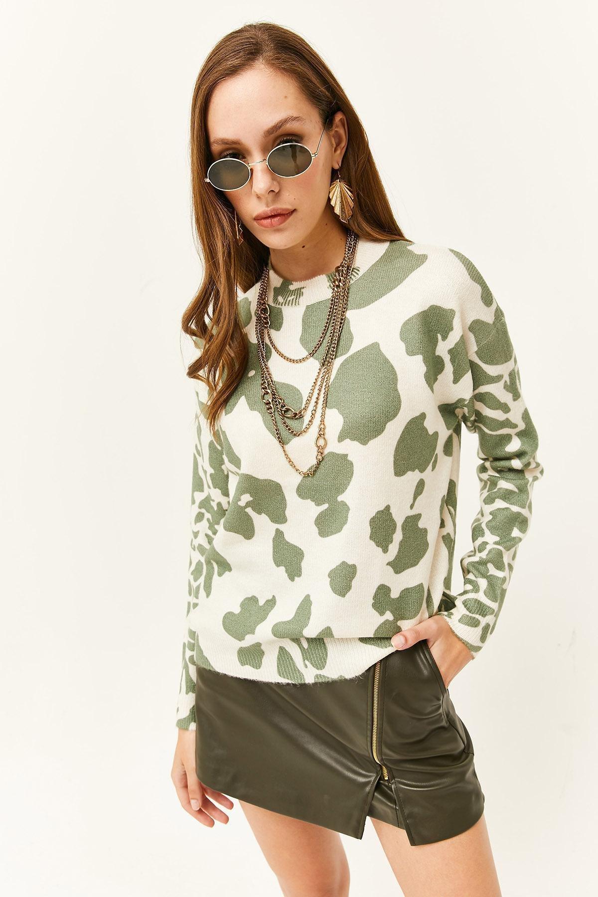 Multicolour Patterned Soft Sweater, ECRU GREEN, large image number 1