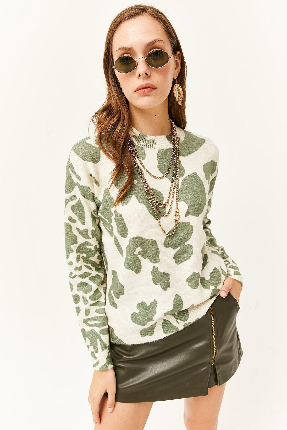 Multicolour Patterned Soft Sweater, ECRU GREEN, large image number 2