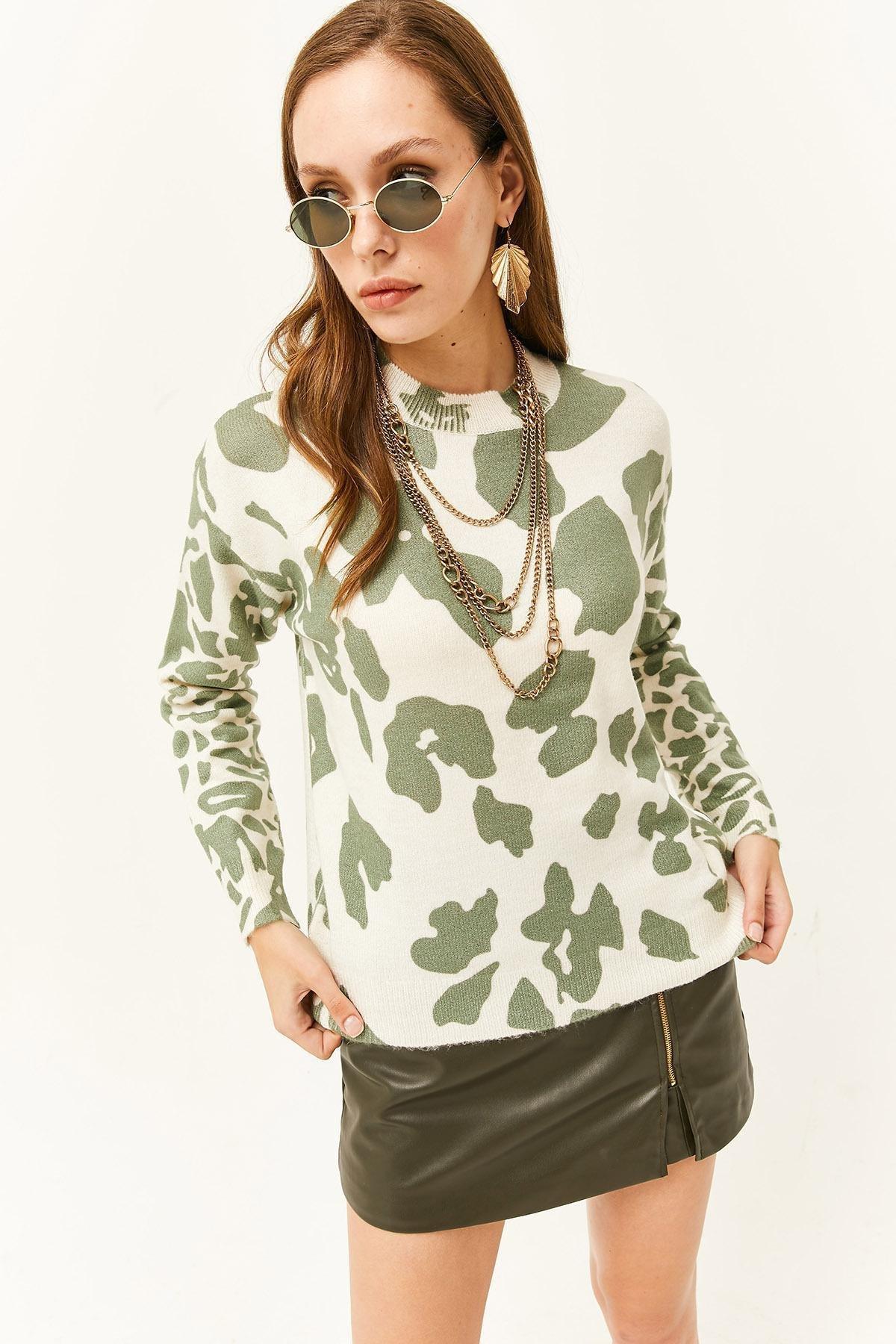 Multicolour Patterned Soft Sweater, ECRU GREEN, large image number 3