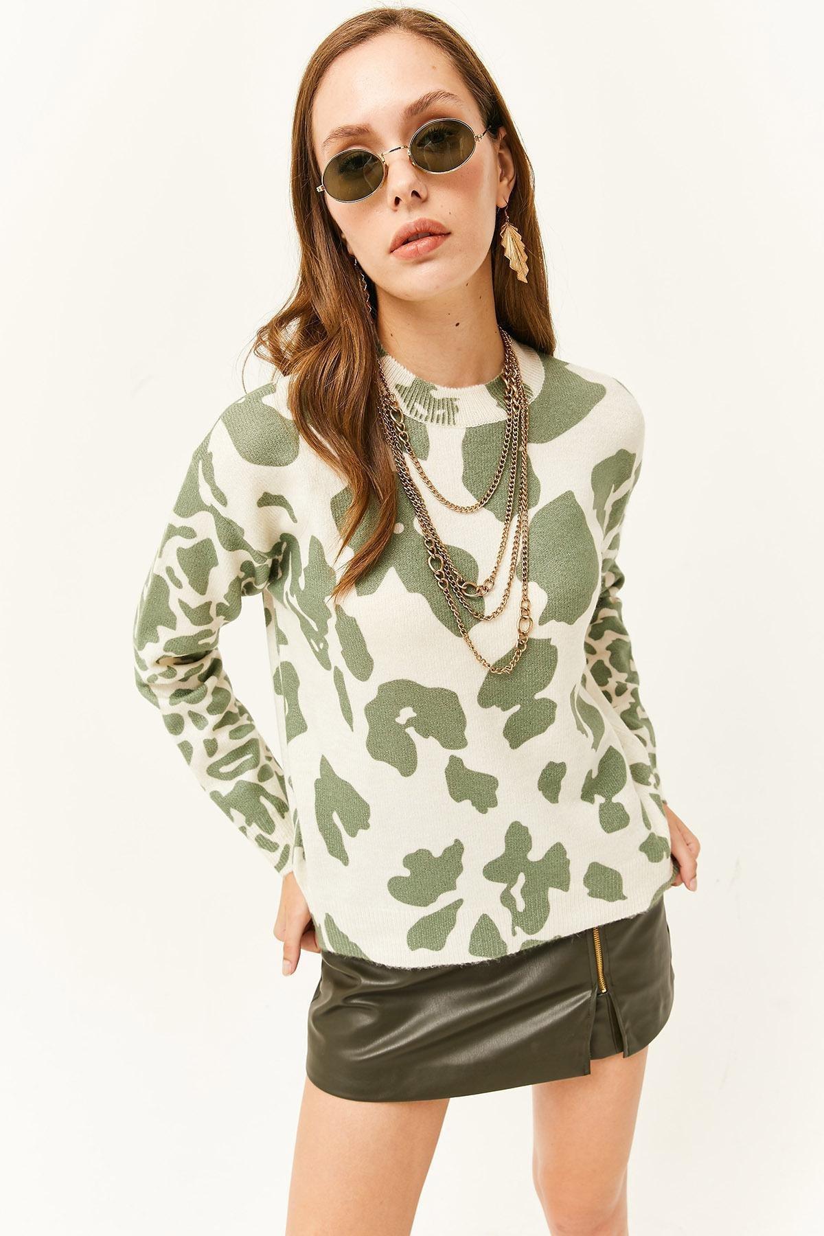 Multicolour Patterned Soft Sweater, ECRU GREEN, large image number 4