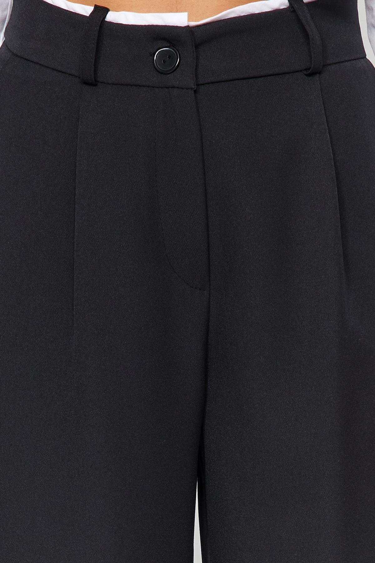 Black Belted Detailed Wide Leg Trousers, , large image number 4