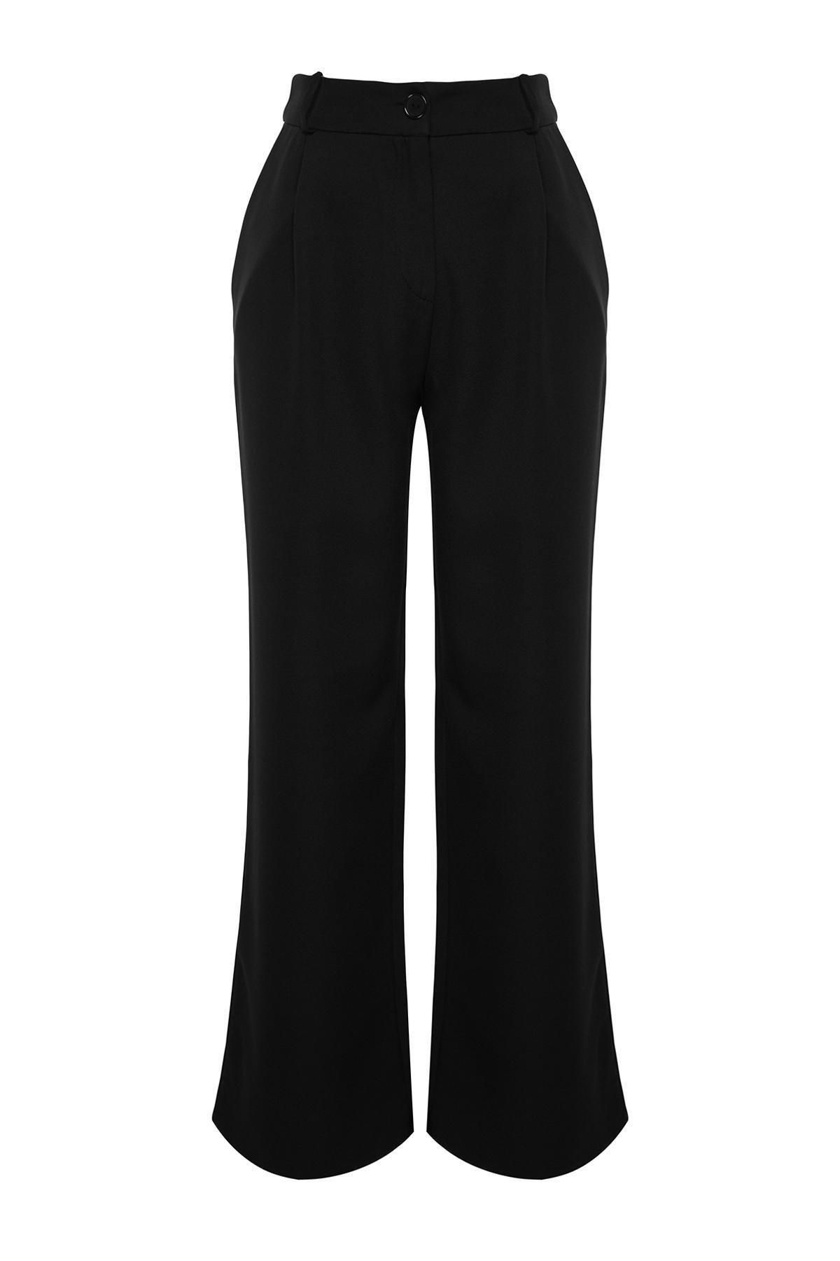 Black Belted Detailed Wide Leg Trousers, , large image number 5