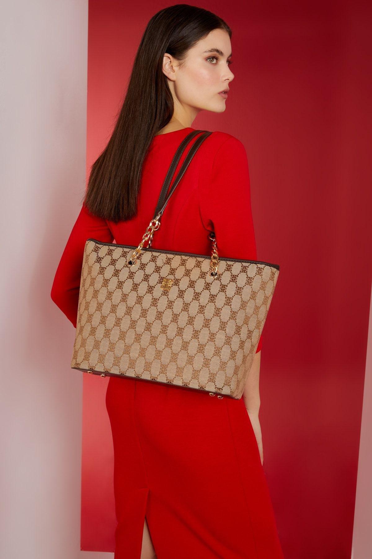Brown Shoulder Bag, COFFEE, large image number 0