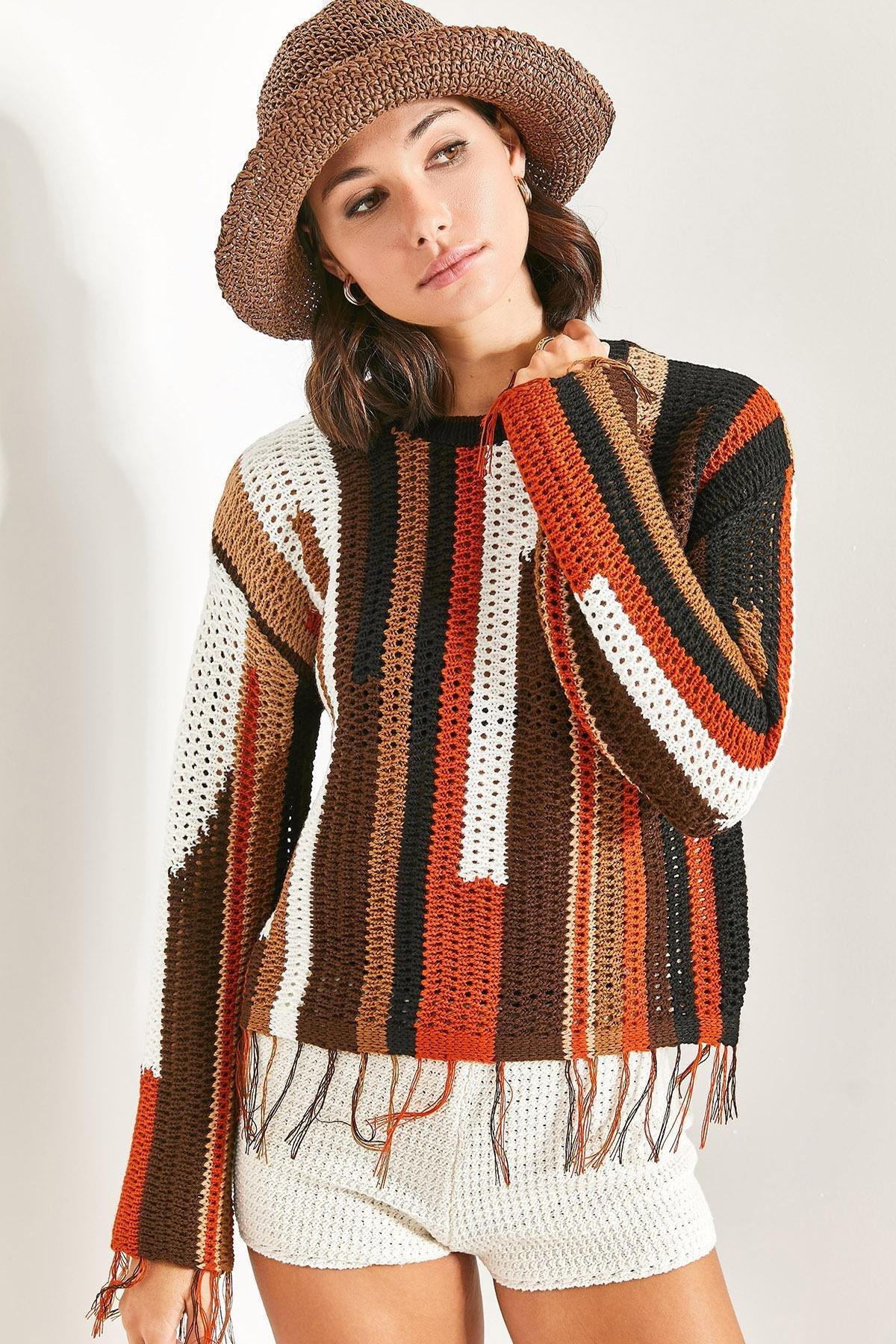 Multicolour Patterned Knitwear Sweater, C101_1704, large image number 0