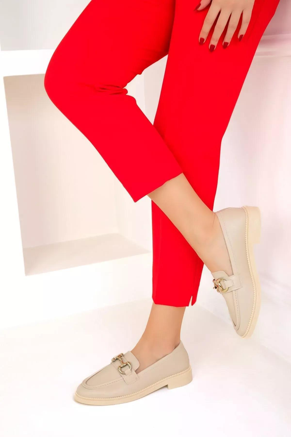 Beige Casual Leather Shoes, , medium