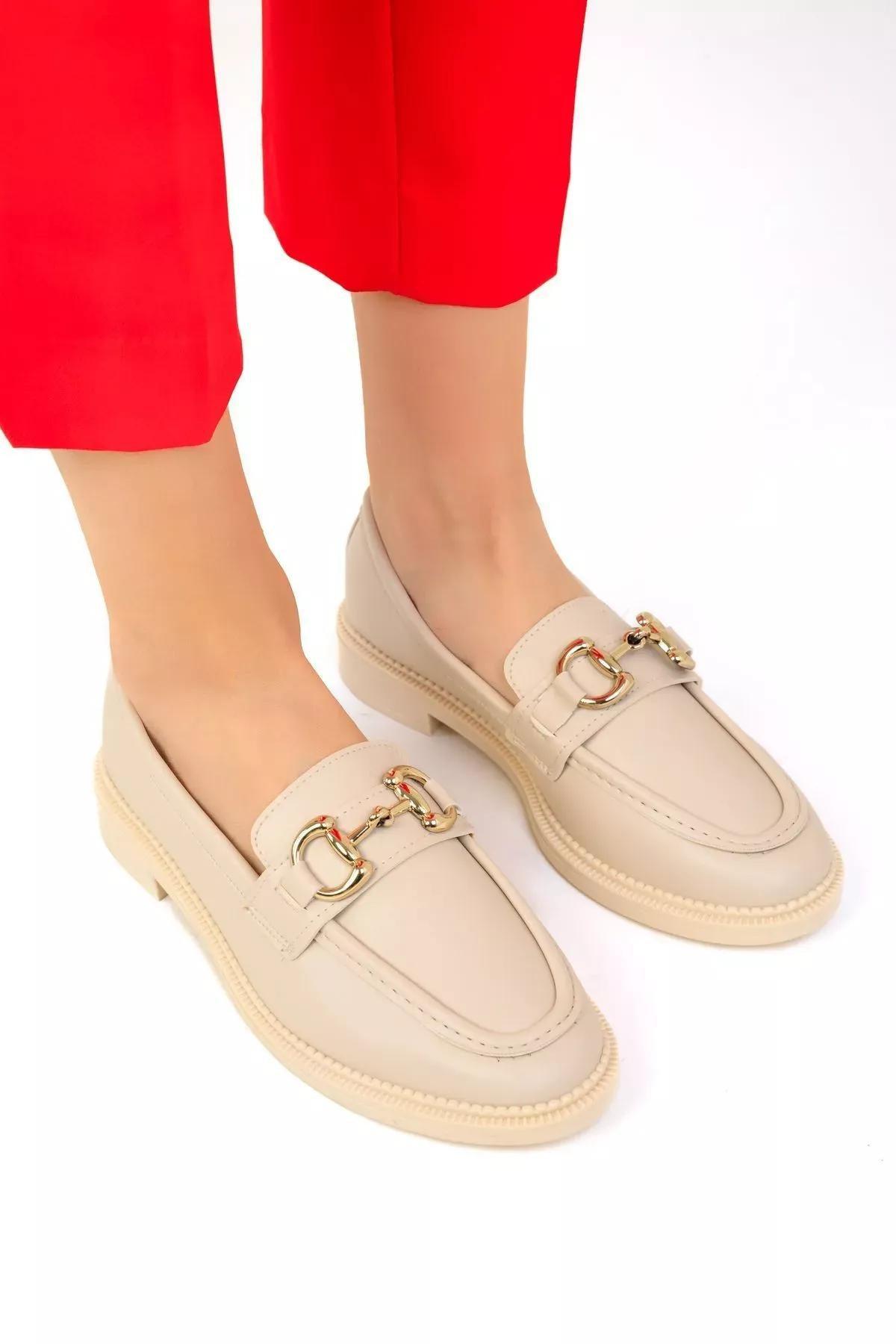Beige Casual Leather Shoes, , large image number 1
