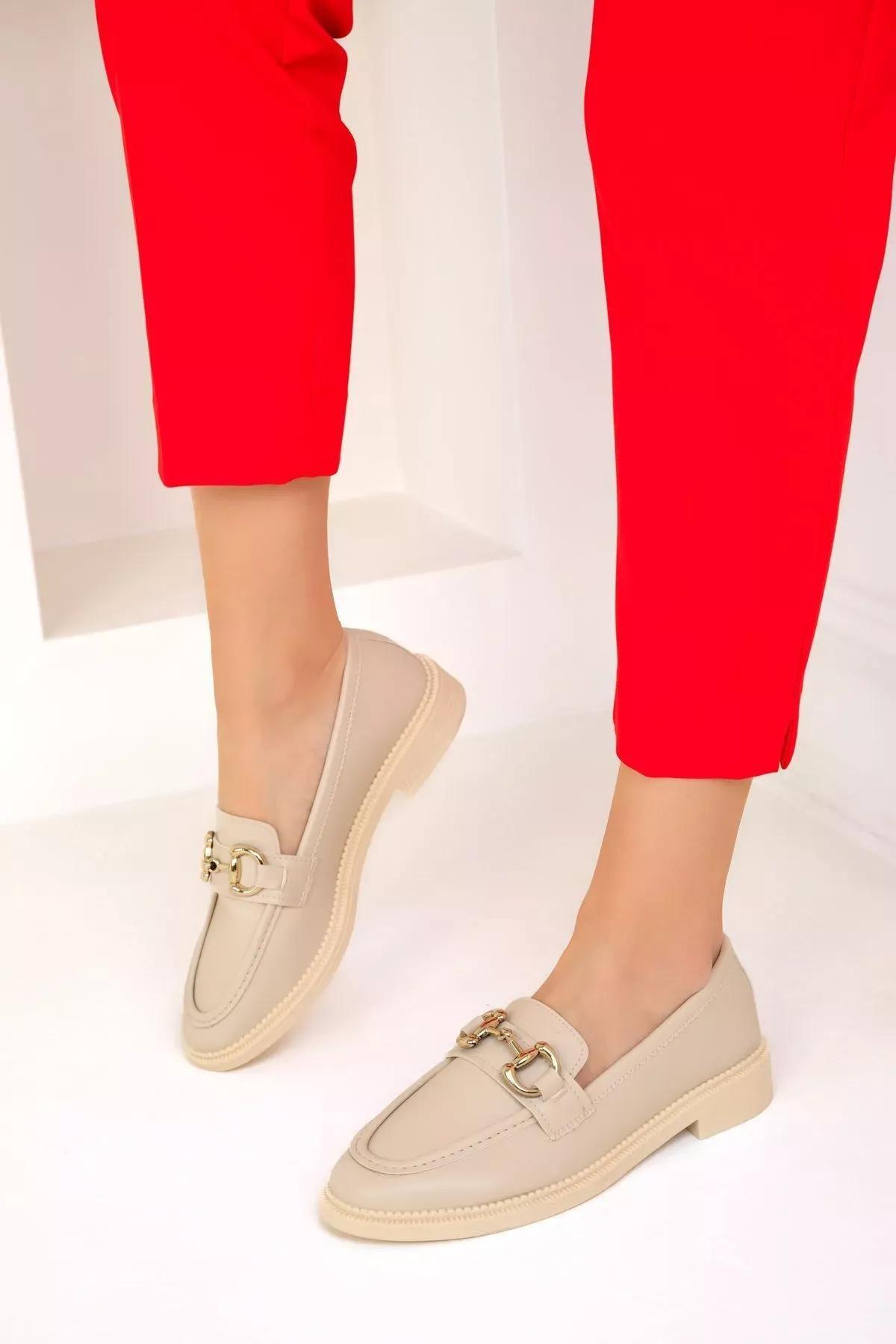 Beige Casual Leather Shoes, , large image number 2