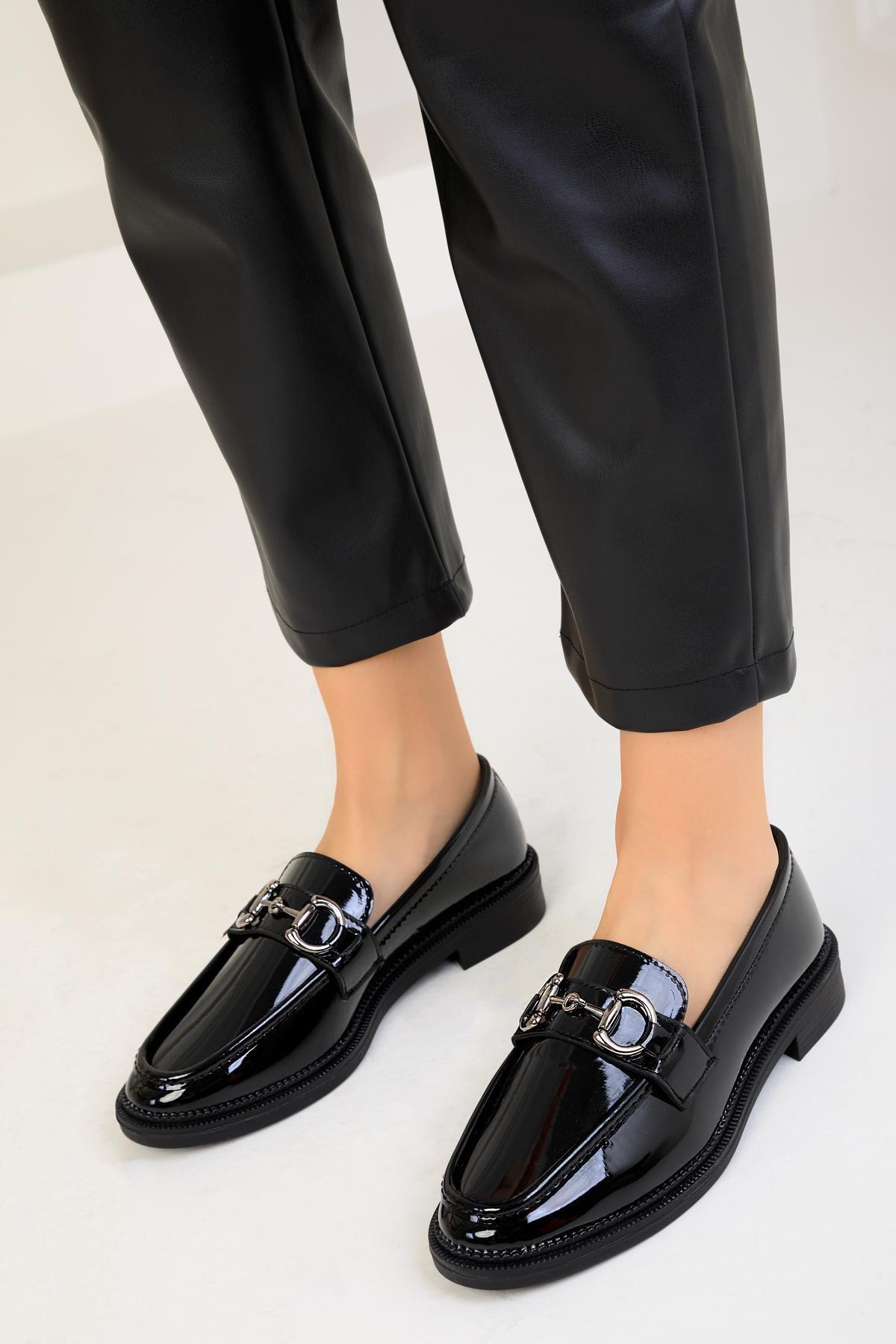 Black Patent Leather Casual Shoes, , large image number 2