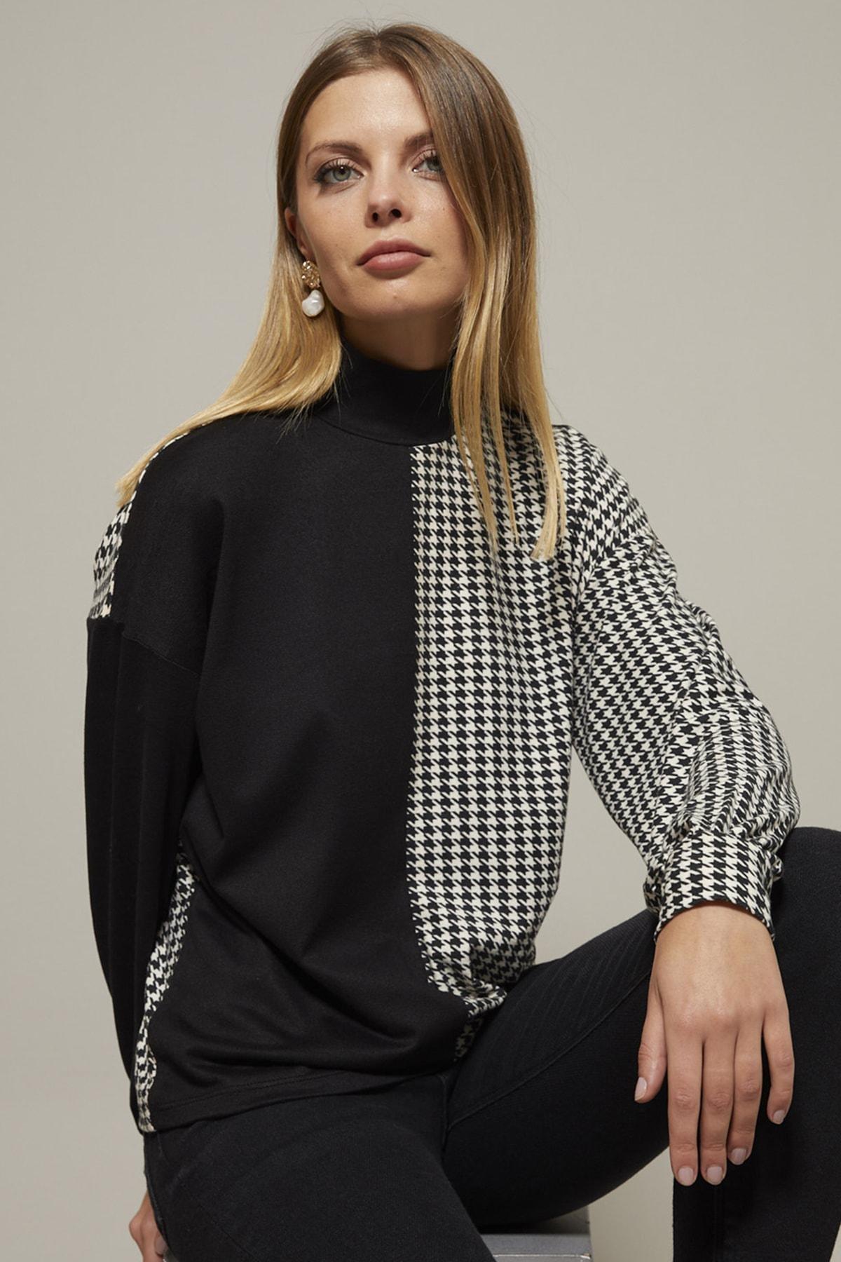 Multicolour Houndstooth Pattern Blouse, , large image number 0