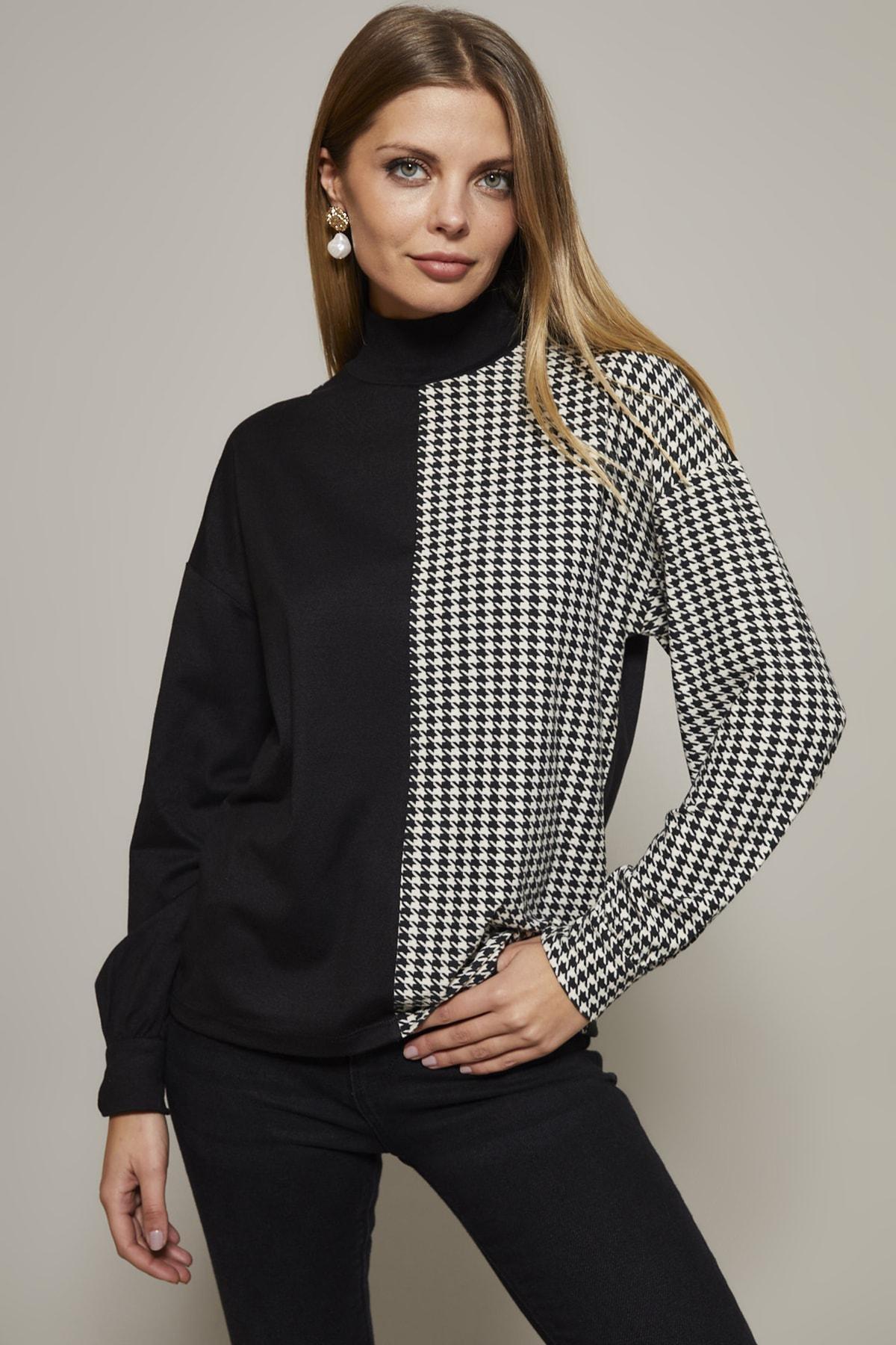 Multicolour Houndstooth Pattern Blouse, , large image number 2