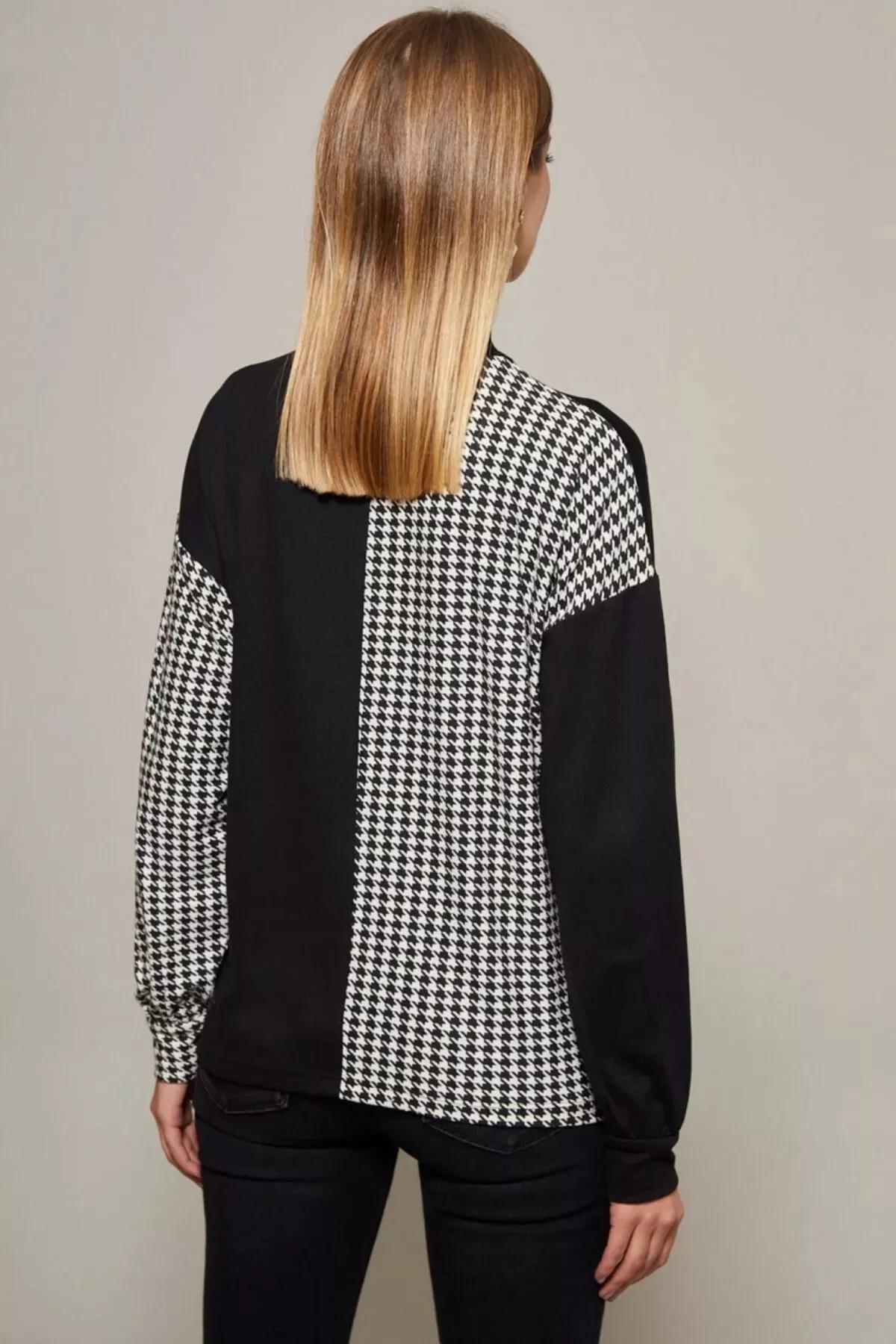 Multicolour Houndstooth Pattern Blouse, C101_1458, large image number 3