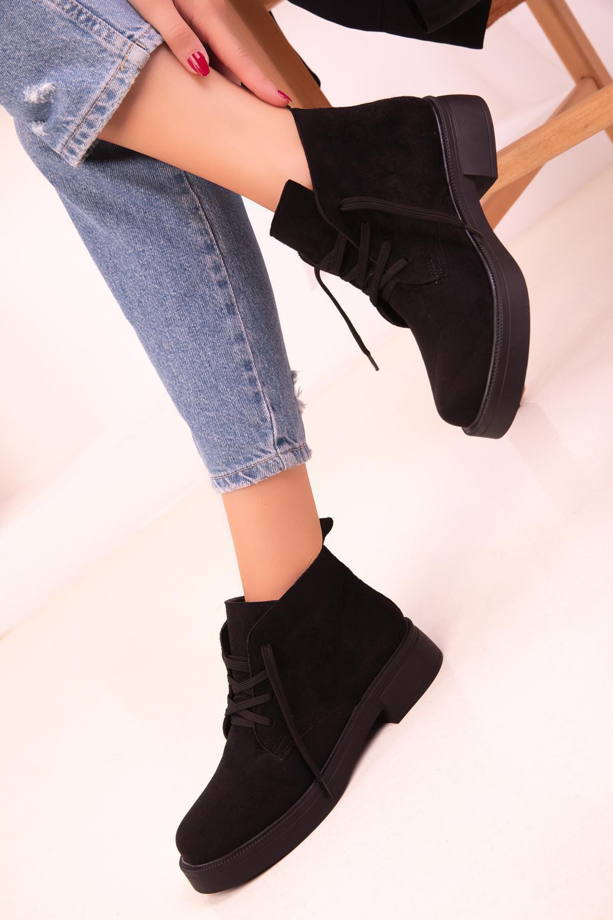Black Casual Suede Boots, , large image number 1