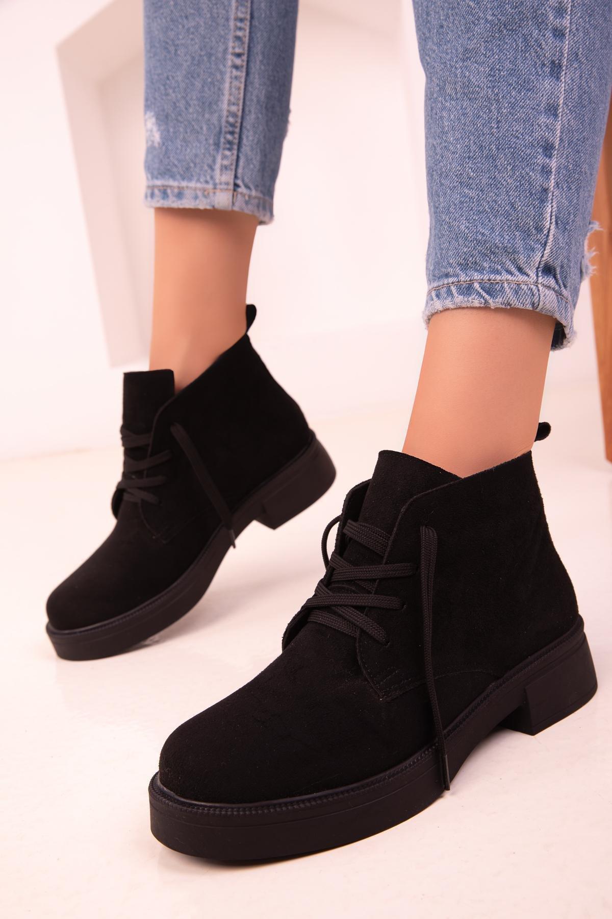 Black Casual Suede Boots, , large image number 2