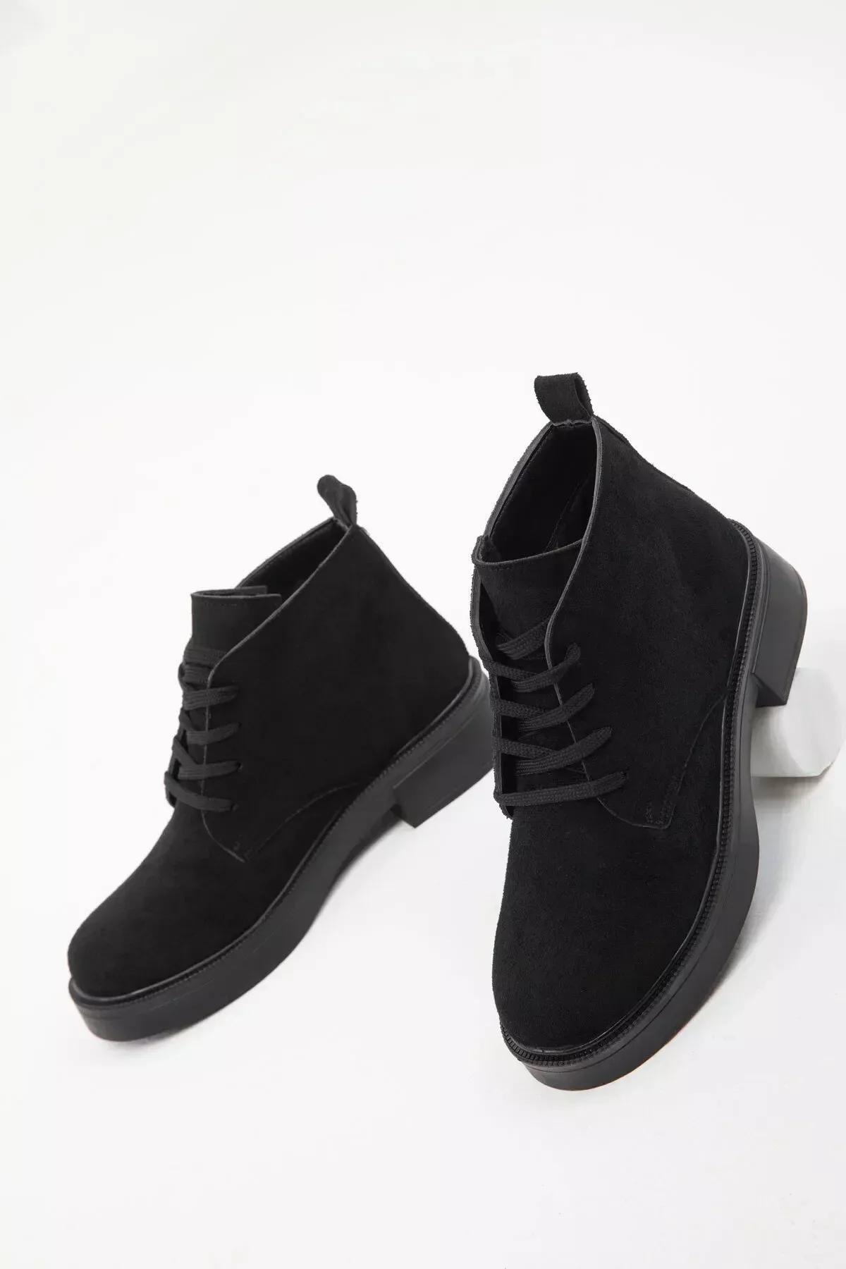 Black Casual Suede Boots, , large image number 3