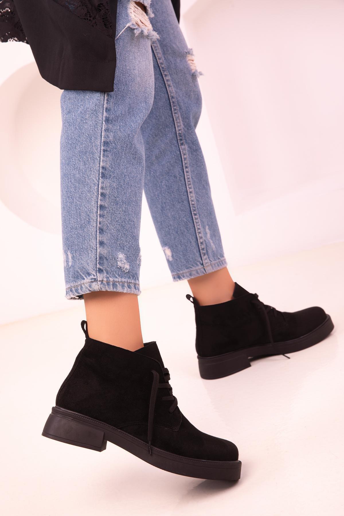 Black Casual Suede Boots, , large image number 3