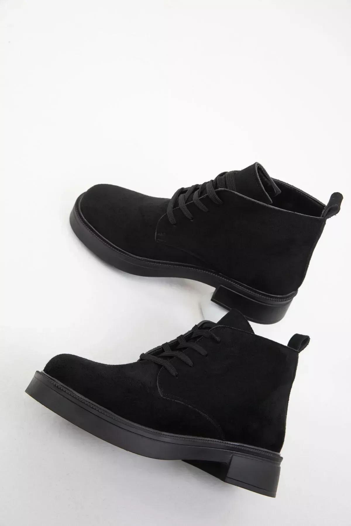 Black Casual Suede Boots, , large image number 7