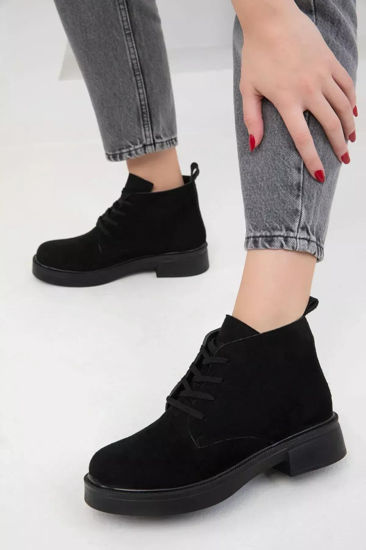 Black Casual Suede Boots, , large image number 9