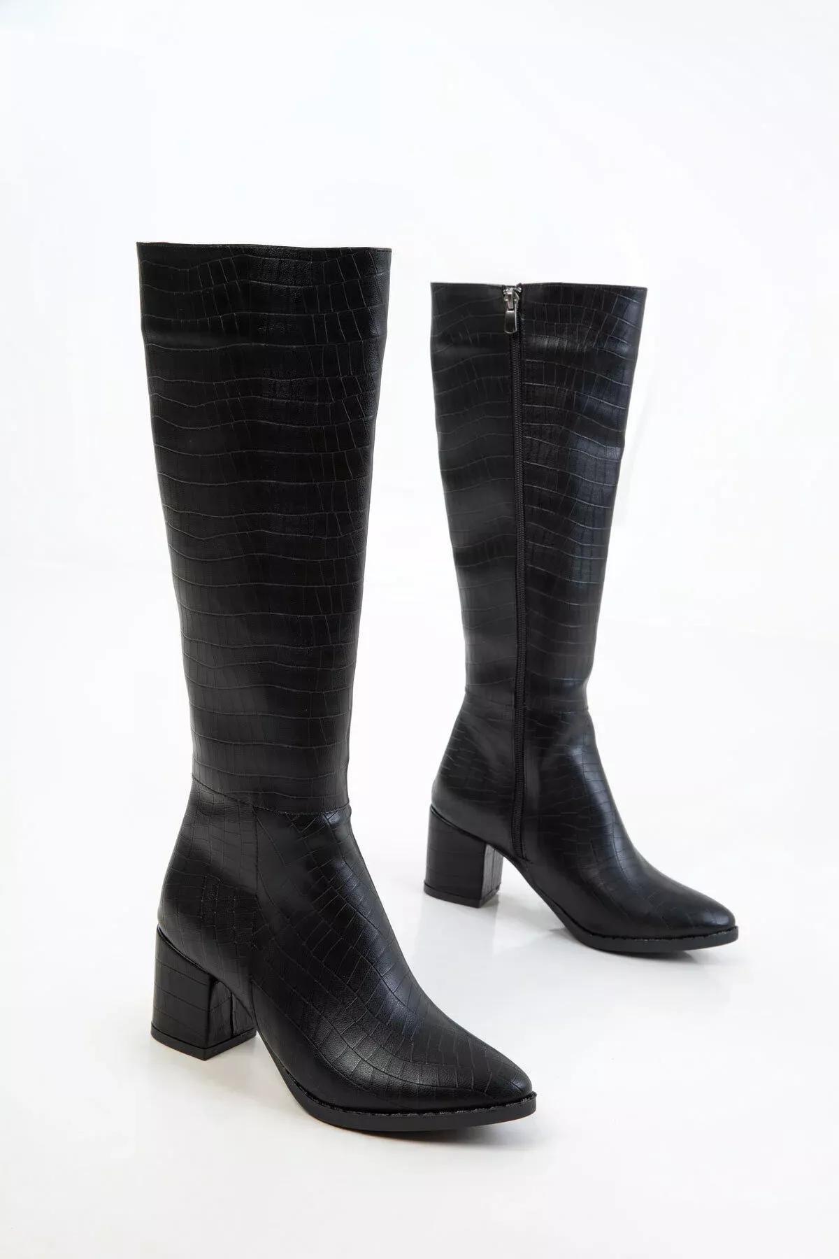 Black Leather Ankle Boots, C101_2504, large image number 3