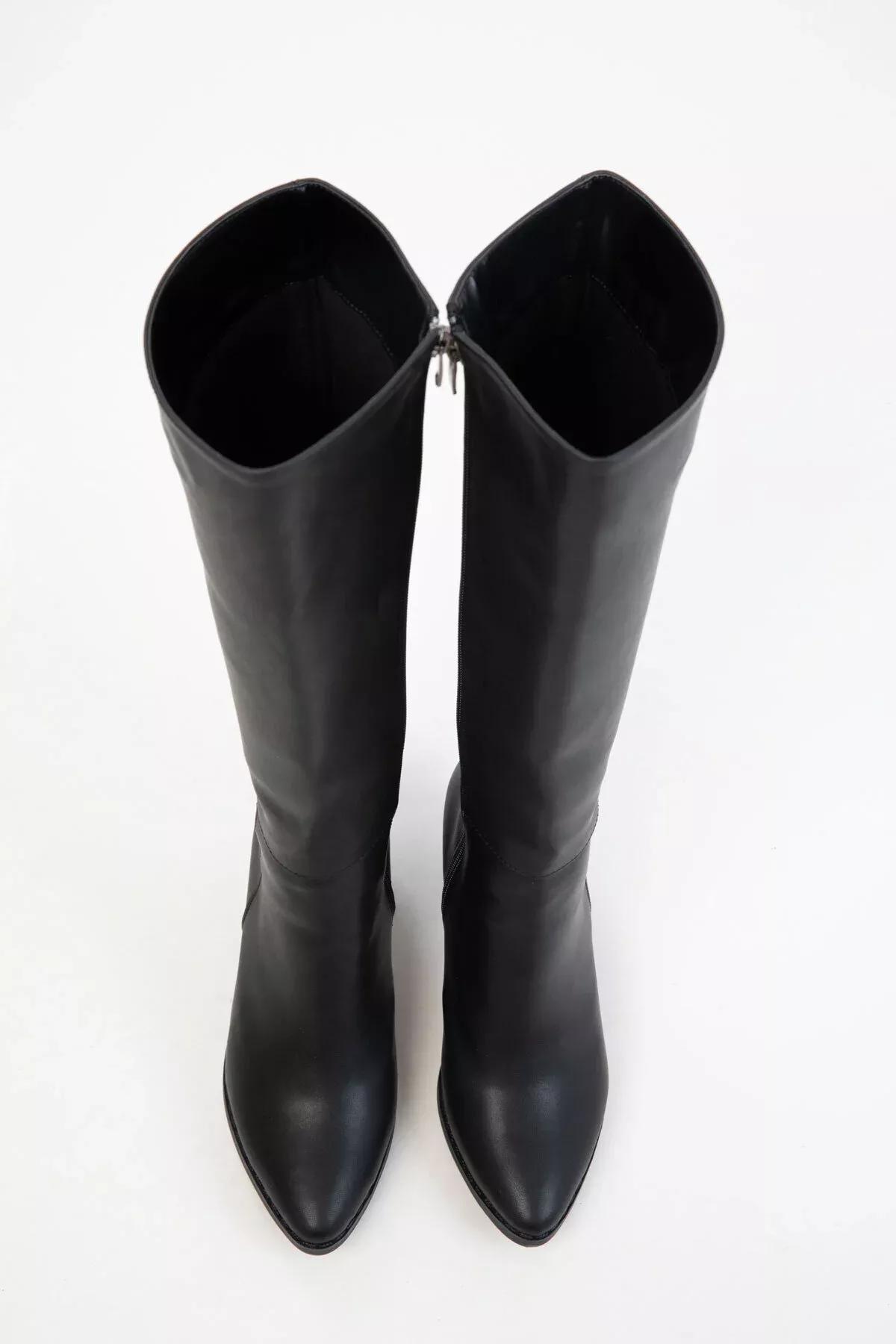 Black Knee-High Boots, BLACK, large image number 3