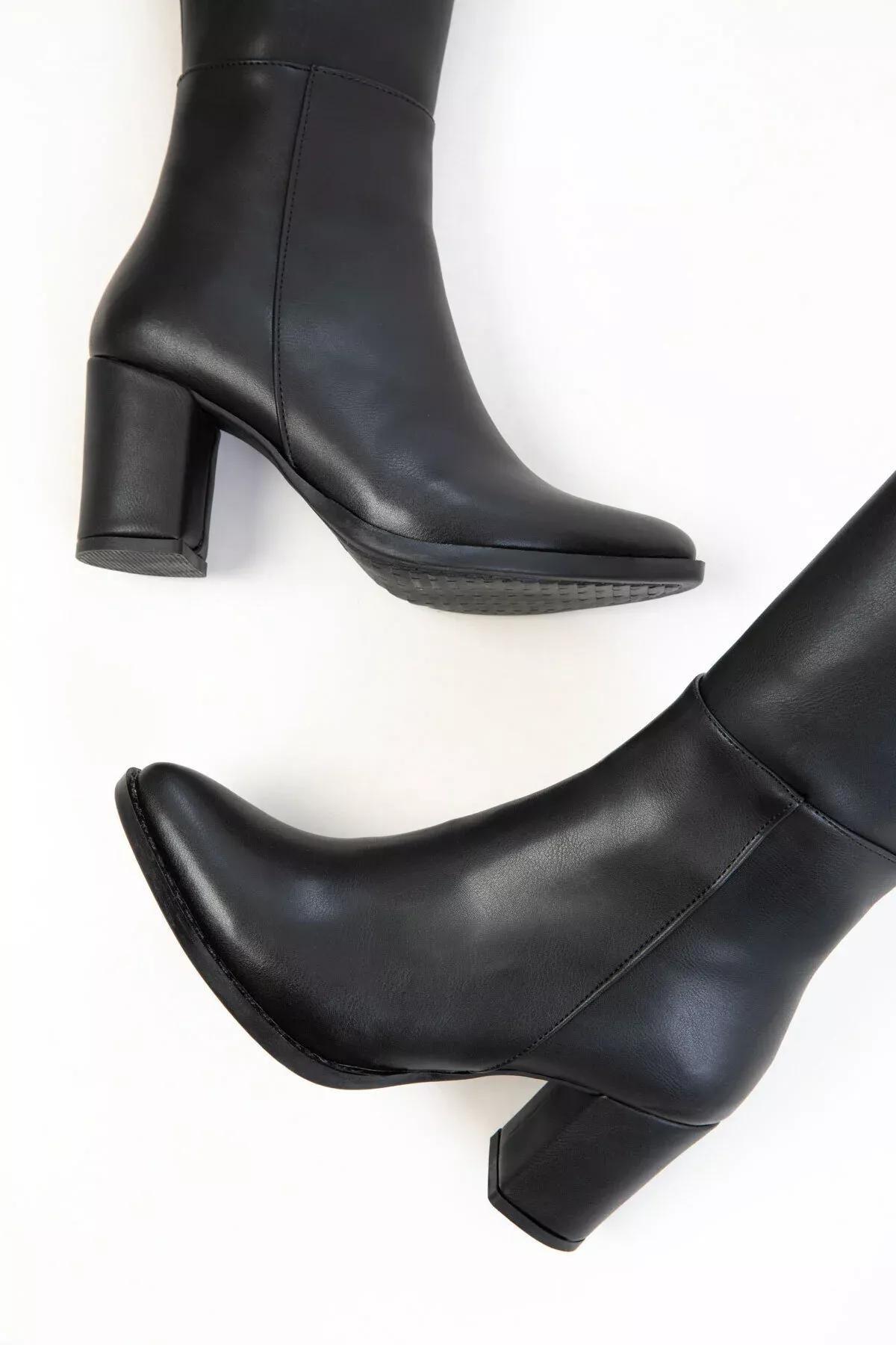 Black Knee-High Boots, BLACK, large image number 5