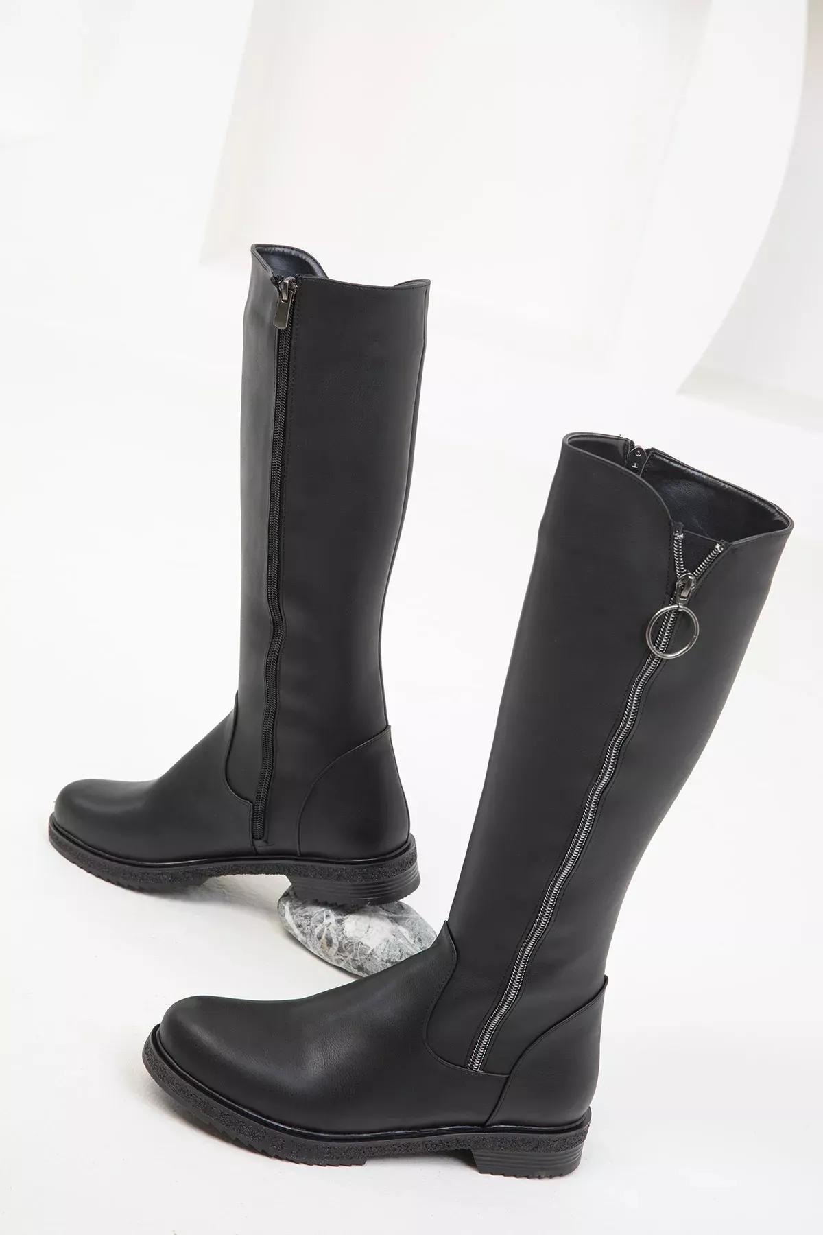 Black High Knee Boots, , large image number 1