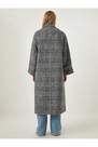 Happiness - Black Premium Patterned Wool Stamped Coat