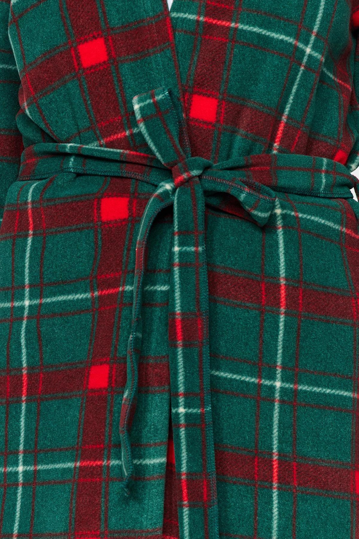 Plaid Shift Casual Midi Dress, Green, large image number 4
