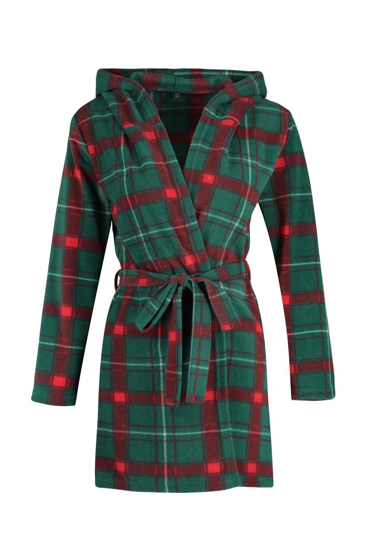 Plaid Shift Casual Midi Dress, Green, large image number 5