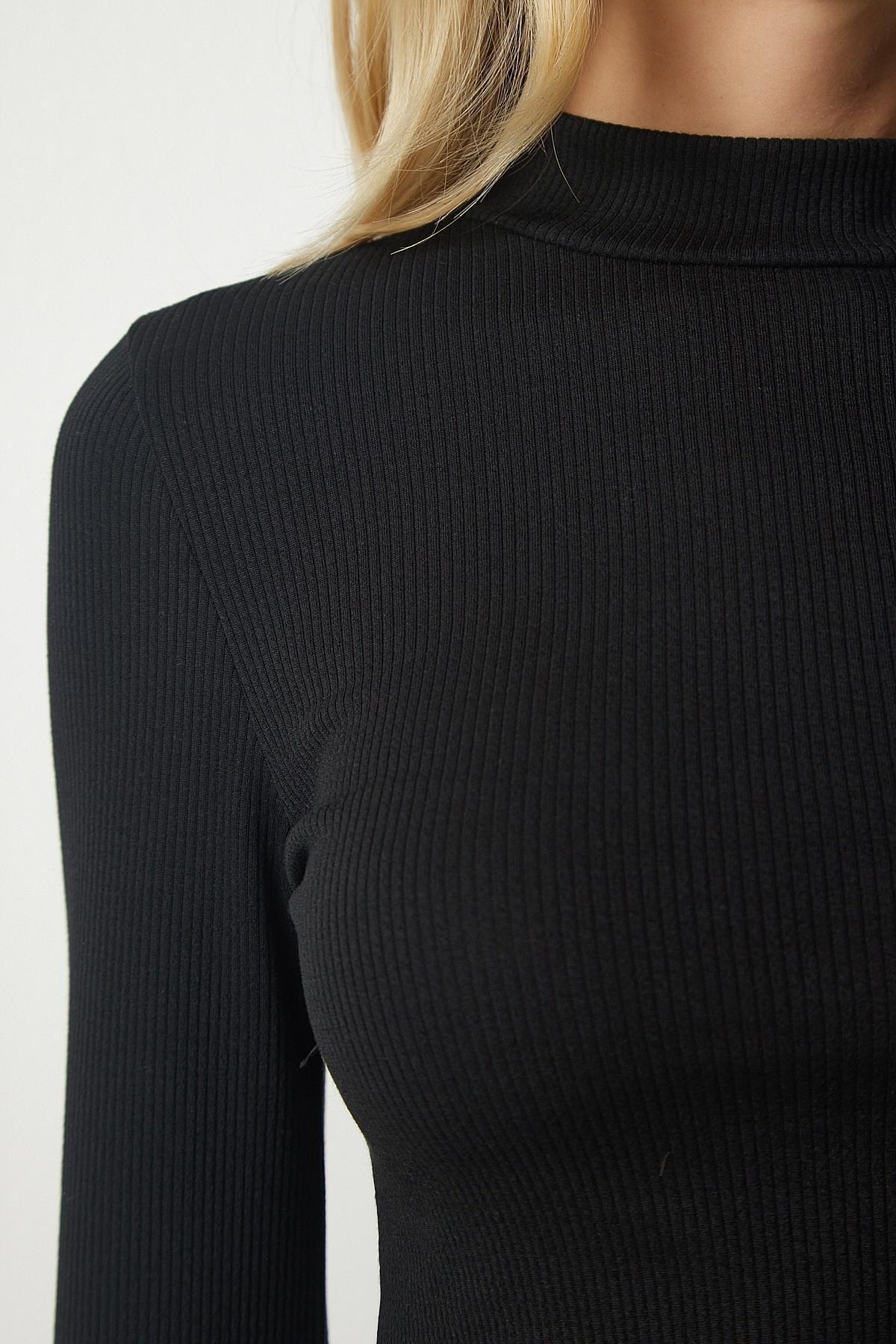 Multicolour Ribbed High Neck Cropped Tops, Set Of 2, , large image number 2