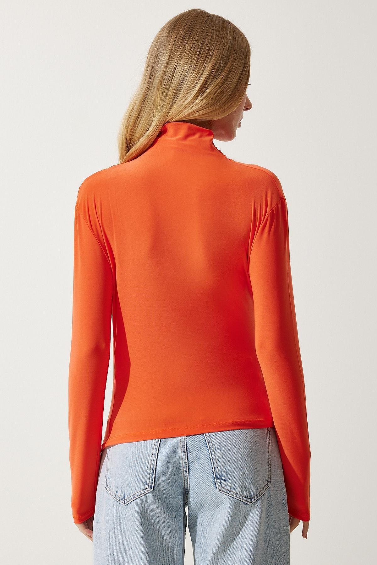 Orange Textured Blouse, Orange, large image number 3