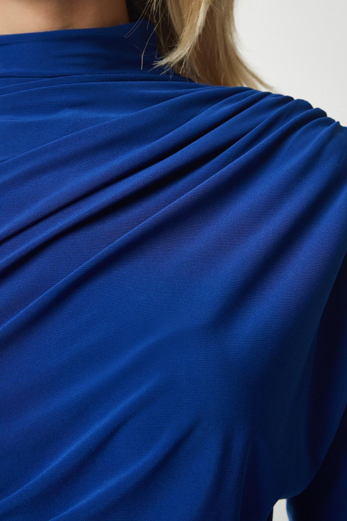 Blue Smocking Detail Sandy Blouse, Blue, large image number 2