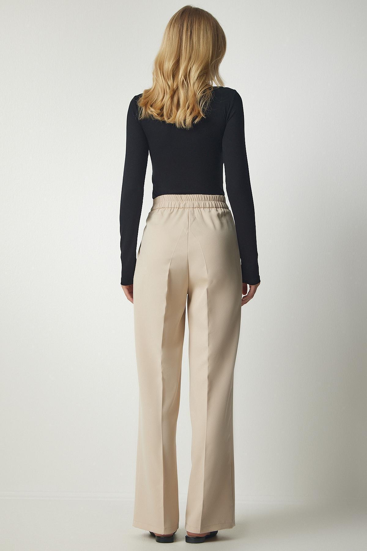 Cream Pocket Palazzo Trousers, Cream, large image number 4