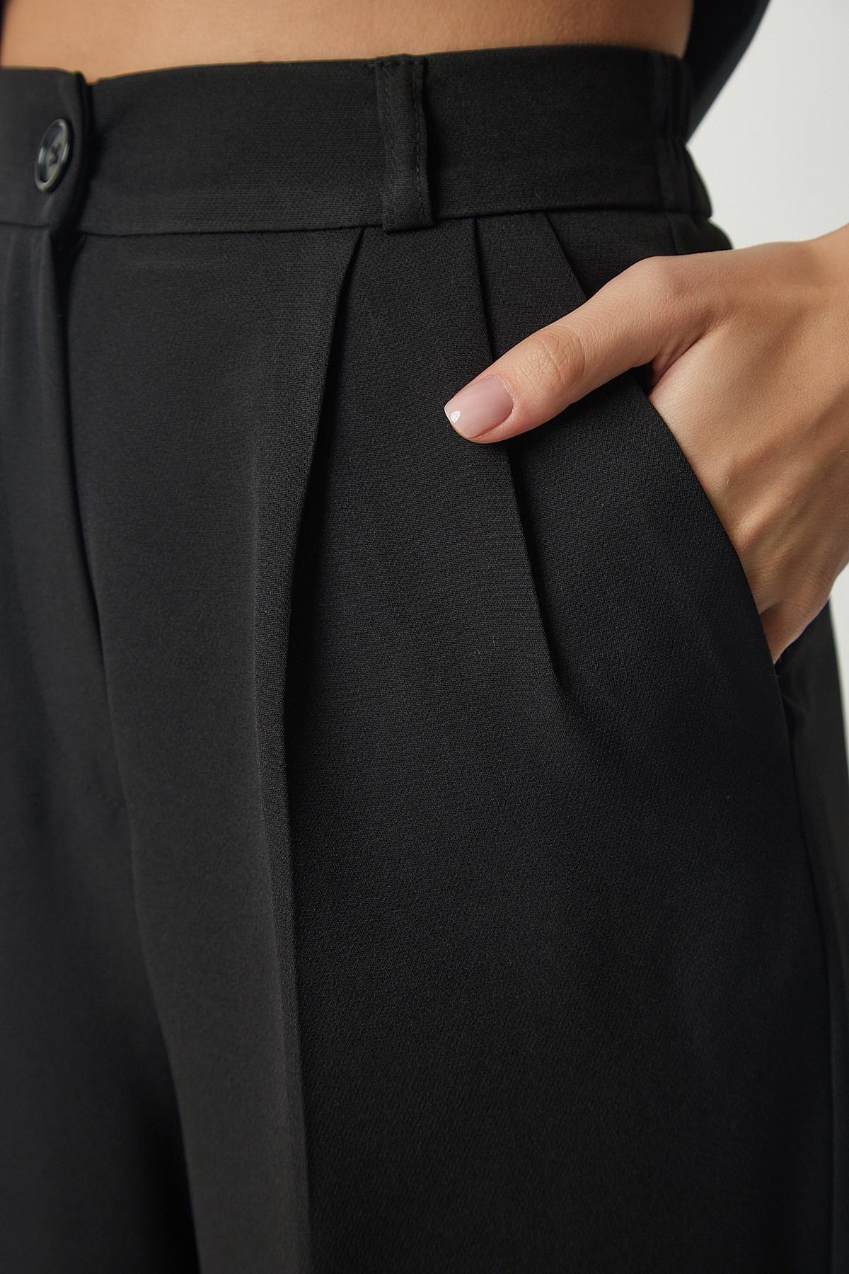 Black Palazzo Pants With Pockets, , large image number 4