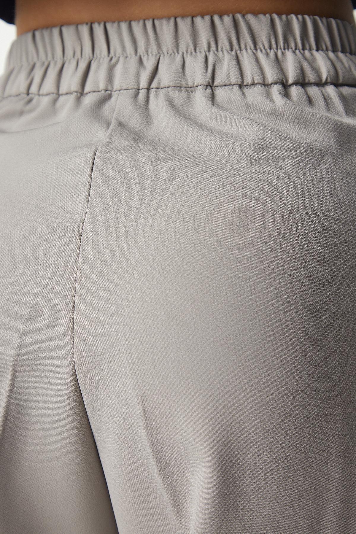 Grey Pocket Palazzo Pants, , large image number 4