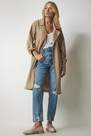 Happiness - Beige Belted Seasonal Trench Coat