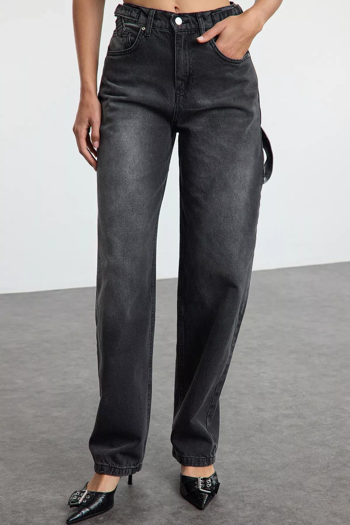 Grey High-Waist Skater Jeans, , large image number 2