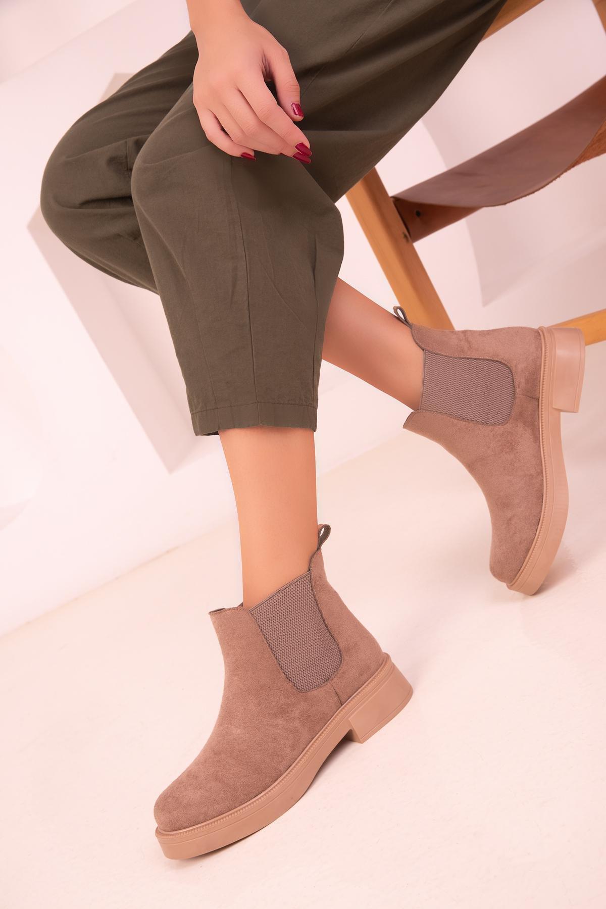 Brown Casual Suede Boots, , large image number 0