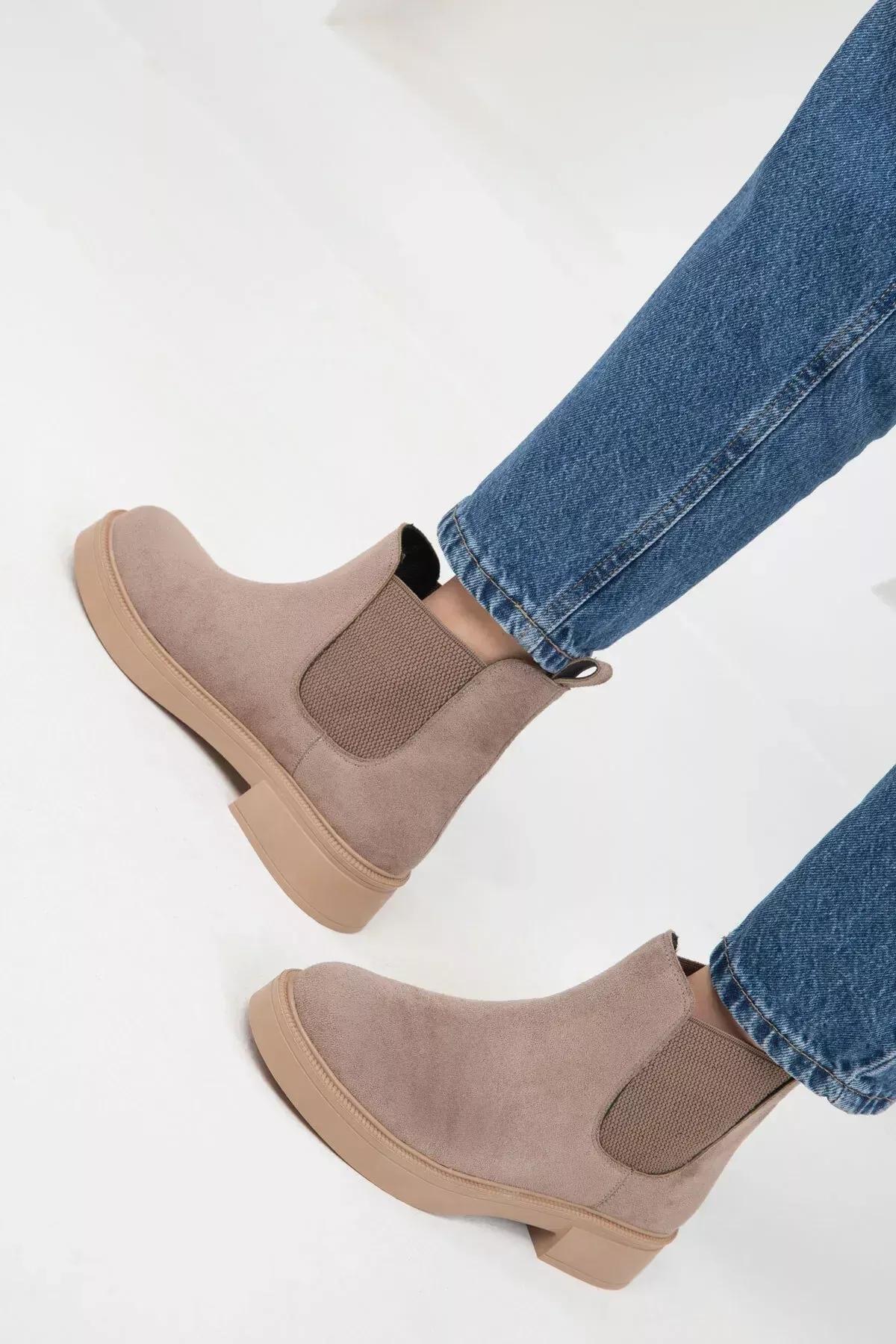 Brown Casual Suede Boots, , medium