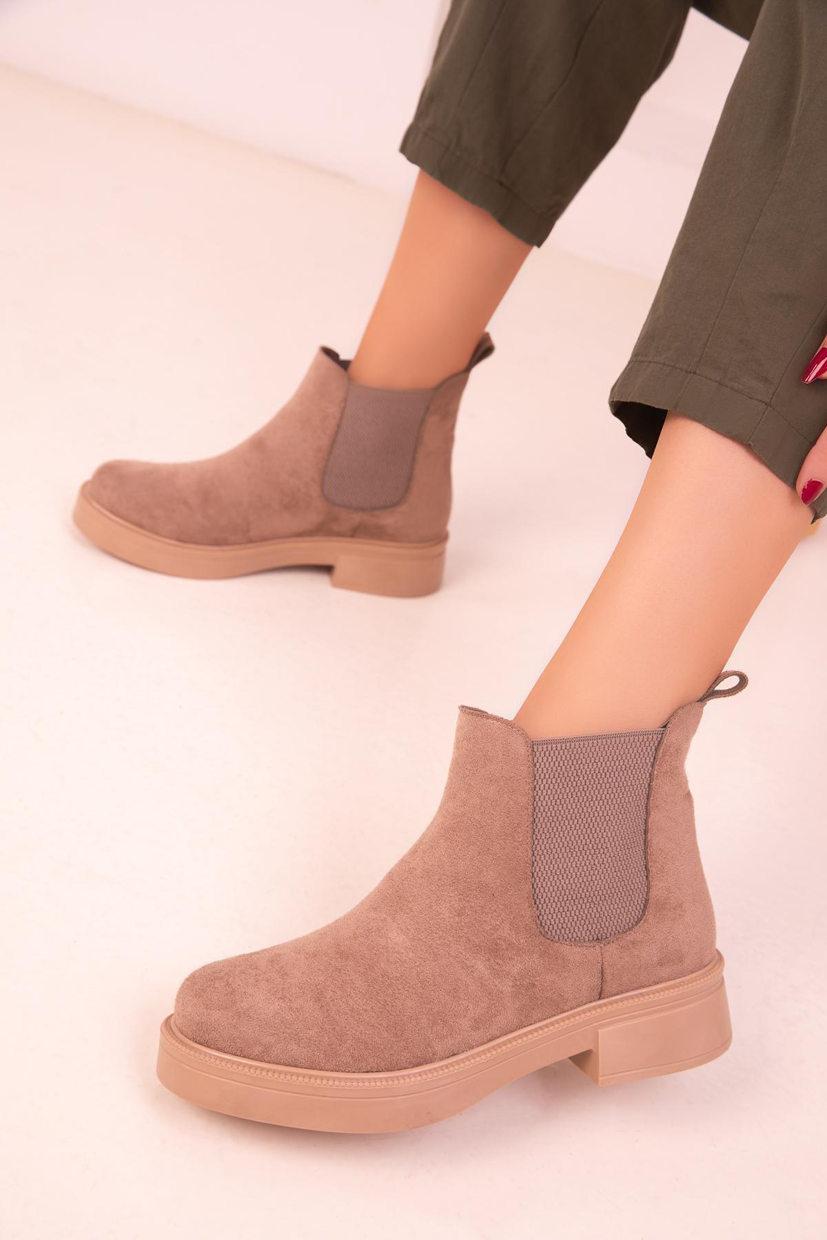Brown Casual Suede Boots, , large image number 1