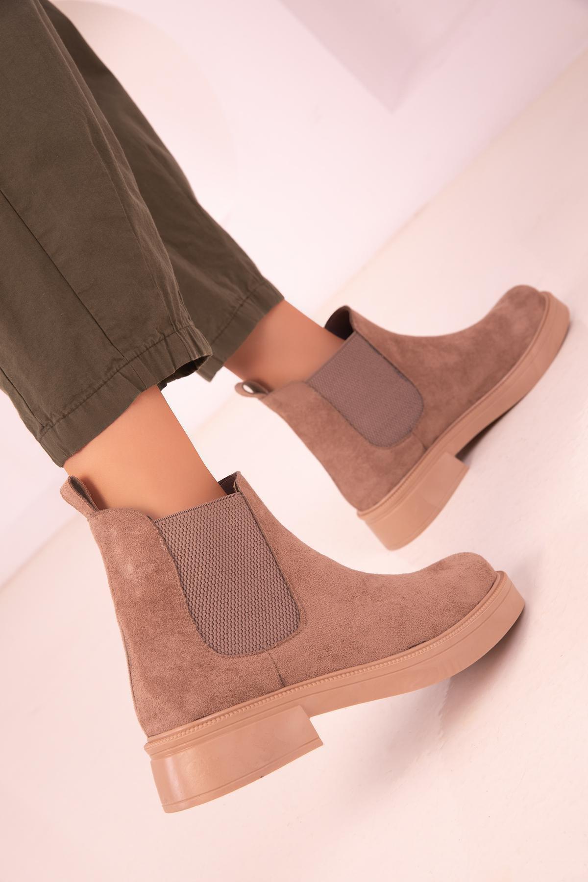 Brown Casual Suede Boots, , large image number 2