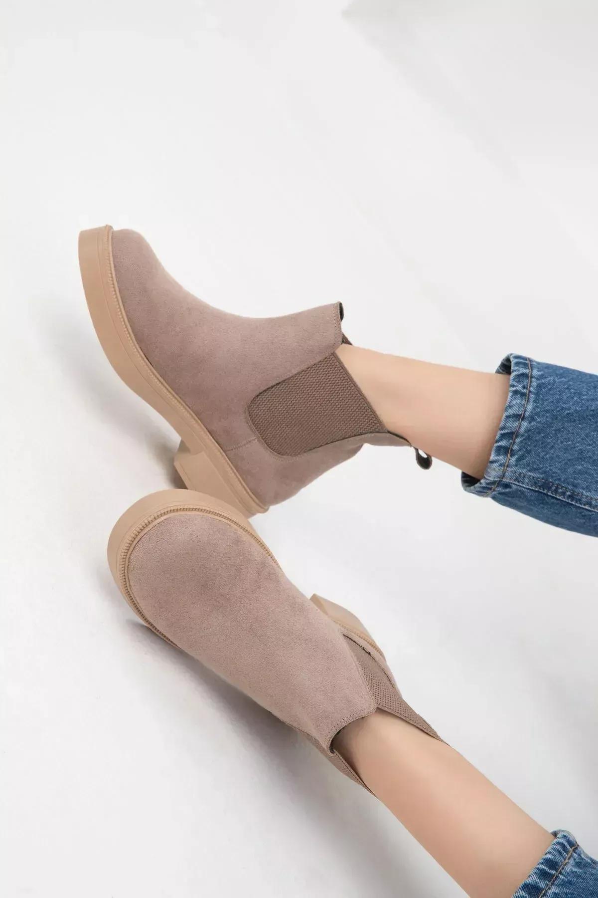 Brown Casual Suede Boots, C101_2875, large image number 3