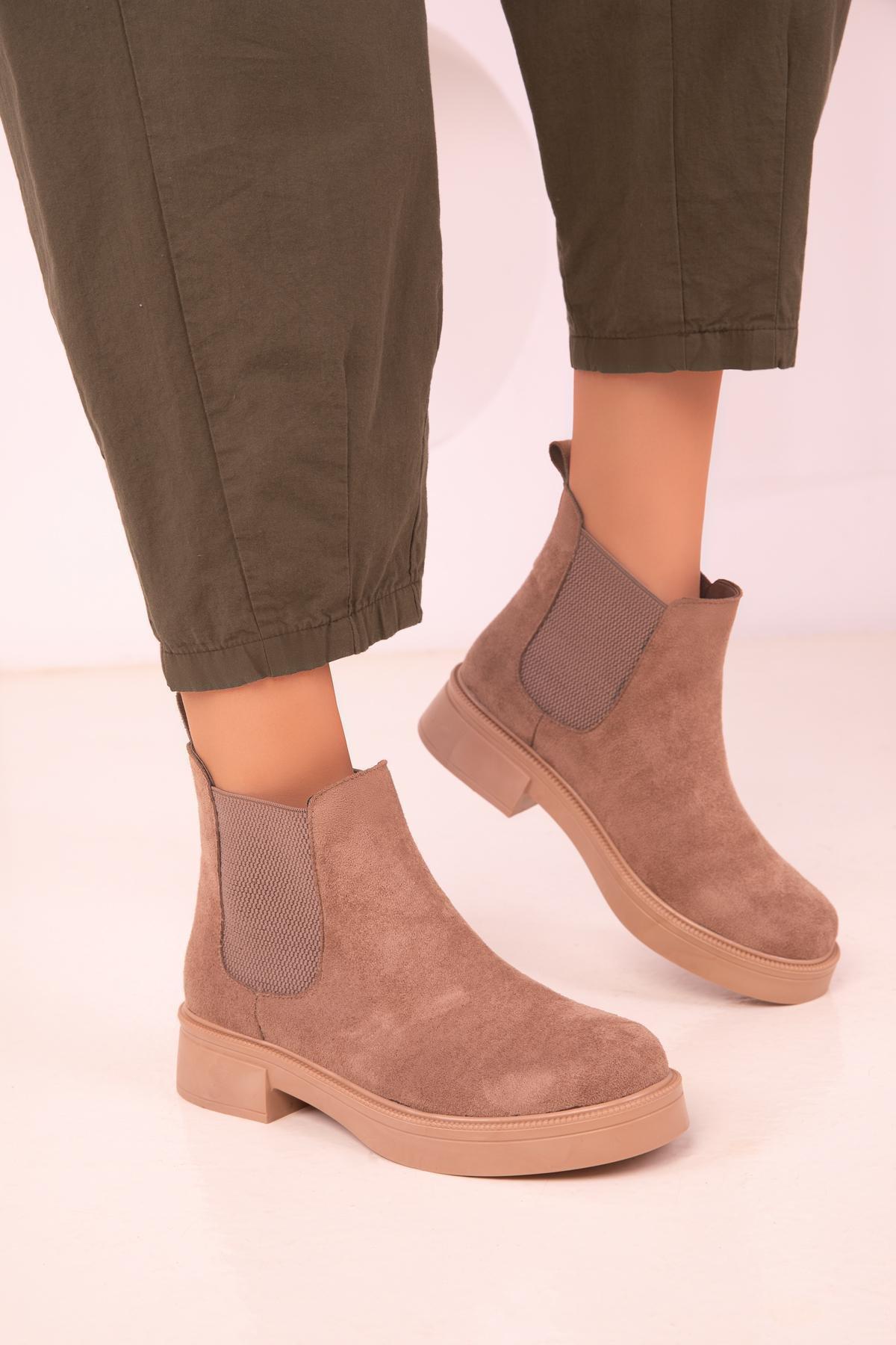 Brown Casual Suede Boots, , large image number 4