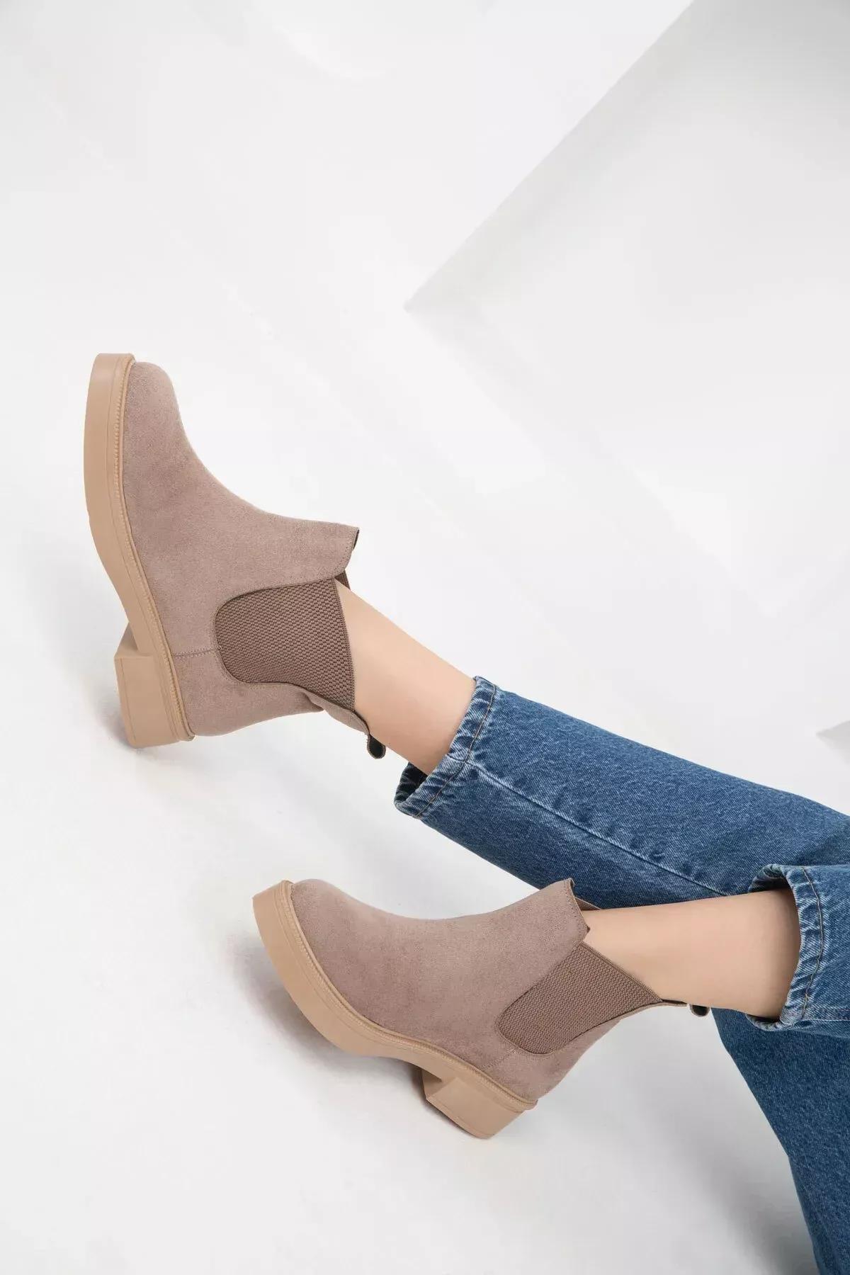 Brown Casual Suede Boots, C101_2875, large image number 4