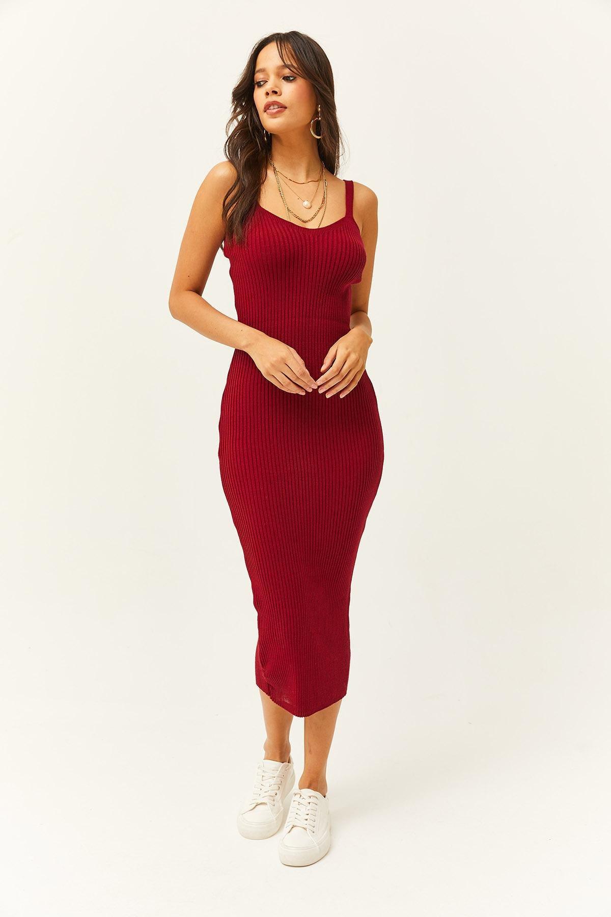 Burgundy Ribbed Sweater Midi Dress 2-Piece, Burgundy, large image number 7