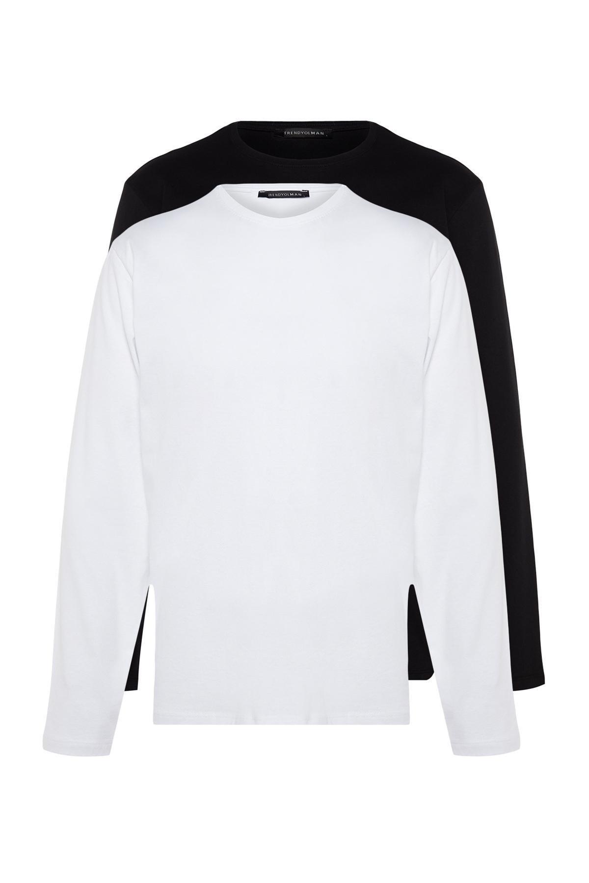 Trendyol - Multicolour Plus Size Cotton T-Shirt, Set Of 2