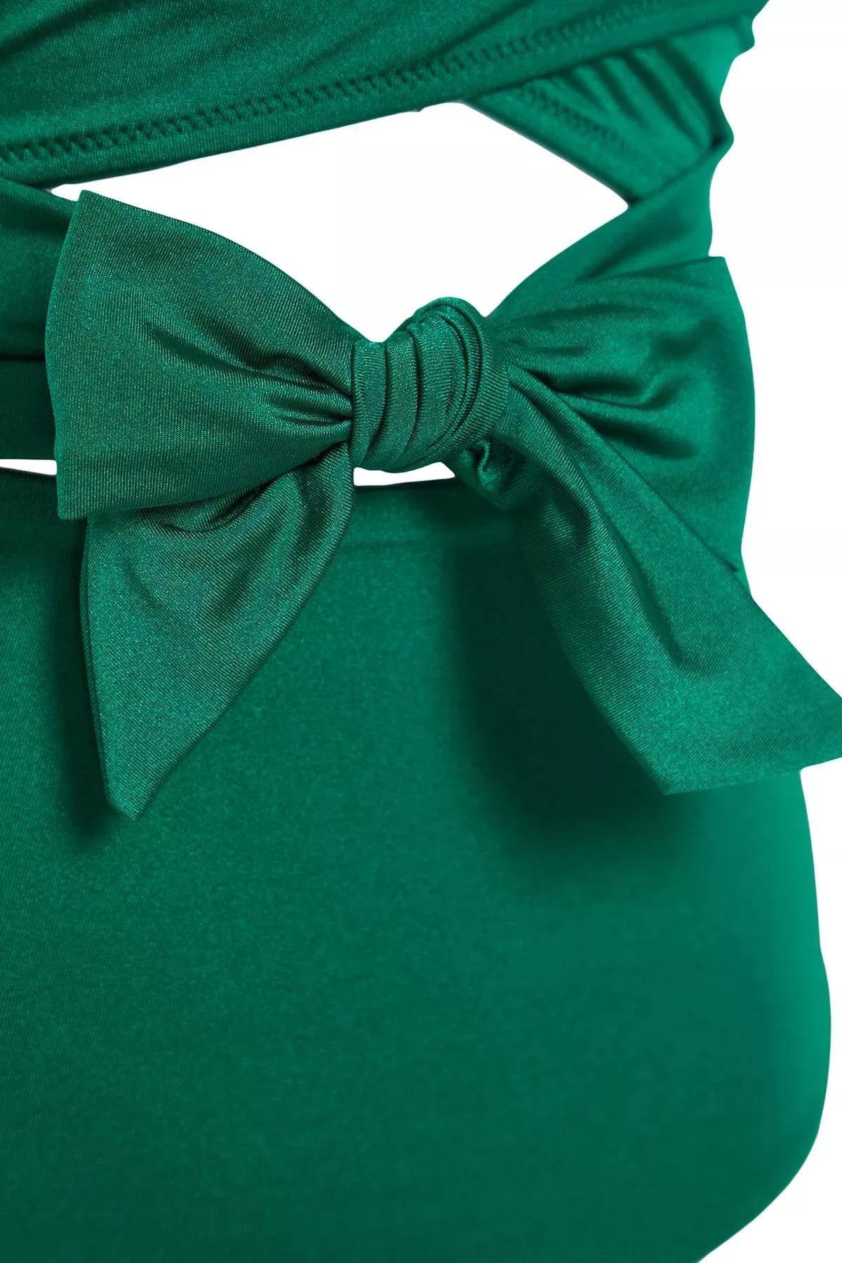 Green Double Breasted Tie Swimsuit, C101_4714, large image number 6