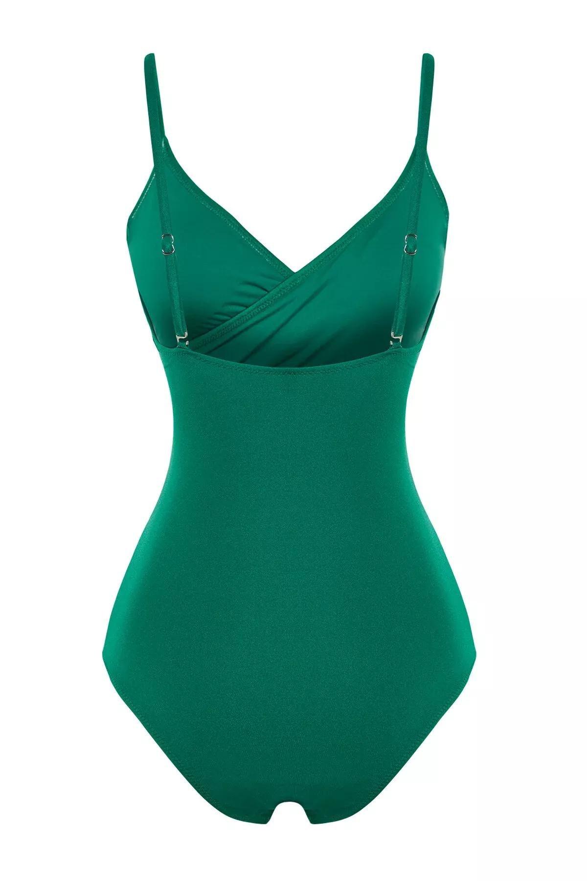 Green Double Breasted Tie Swimsuit, C101_4714, large image number 7