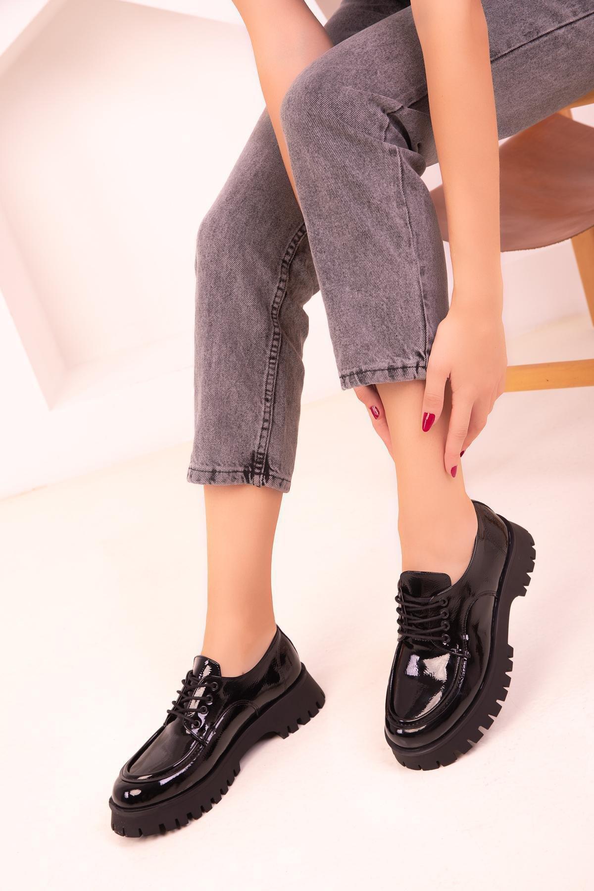Black Patent Leather Casual Shoes, C101_2071, large image number 0