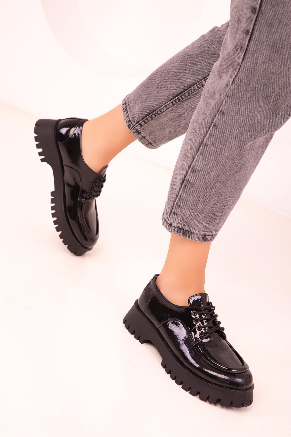 Black Patent Leather Casual Shoes, C101_2071, large image number 2