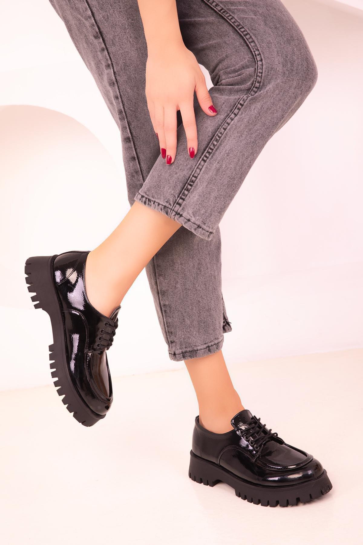 Black Patent Leather Casual Shoes, C101_2071, large image number 3